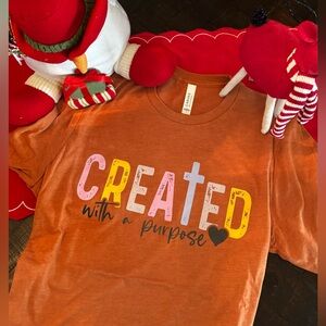 Bella Canvas Mauve Tee with Colorful 'Created' Design